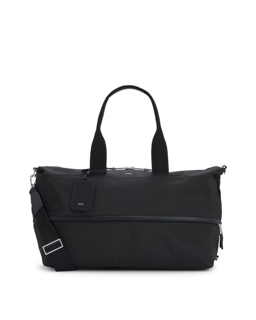 Boss Black Expandable Holdall With Signature Trims for men