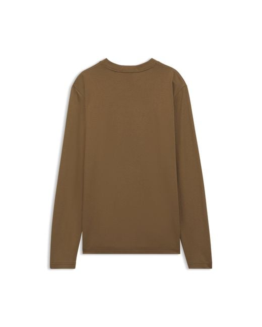 Boss Brown Porsche X Long-Sleeved T-Shirt With Gloss Logo for men