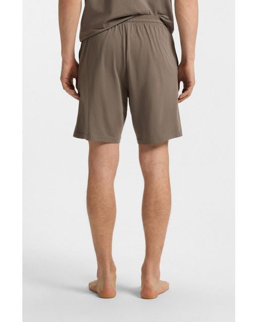 Boss Shorts Van Stretchkatoen Met Logostiksel in het Brown voor heren
