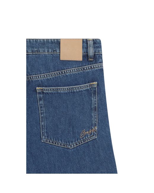 Boss Blue Regular-Fit Jeans With Wide Leg