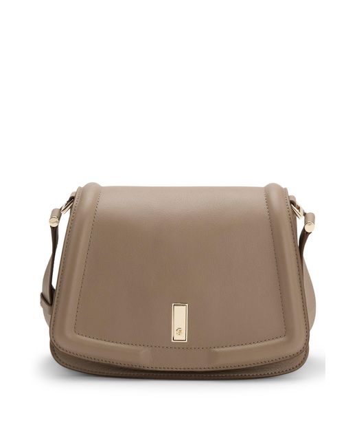 Boss Brown Ariell Saddle-Bag Aus Genarbtem Leder