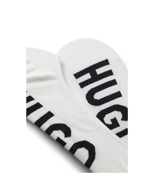 HUGO White Two-Pack Of Invisible Socks With Logos