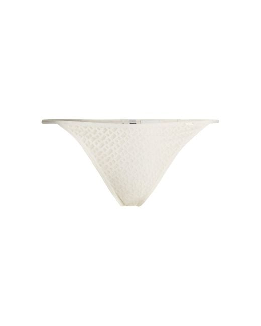 Boss String Van Monogramkant Met Logodetail in het White