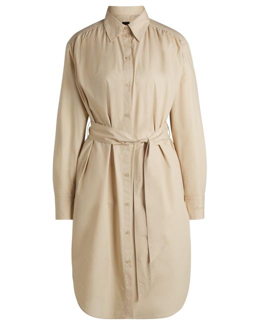 Boss Natural Hemdblusenkleid Aus Baumwoll-Popeline Mit Gürtel