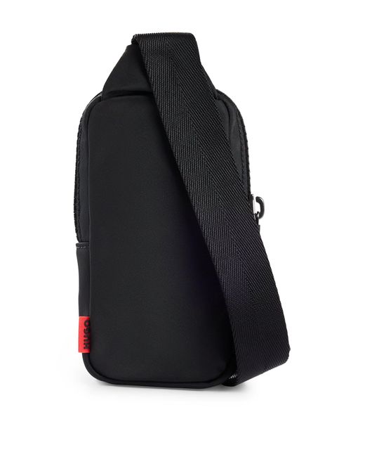 HUGO Black Reporter Bag With Red Logo Patch for men