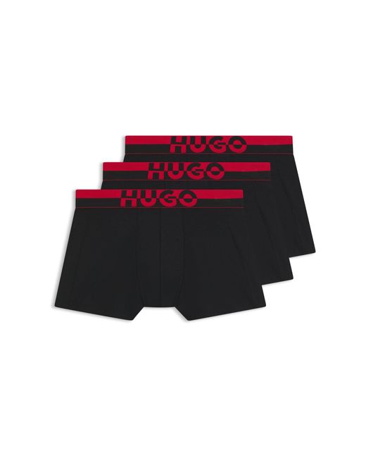 HUGO Set Van Drie Korte Boxers Met Tweedelig Logo Op De Tailleband in het Red voor heren
