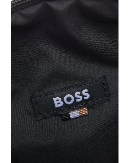 Boss Reporter-Tasche Aus Kunstleder Mit Reflektierenden Details in Black für Herren