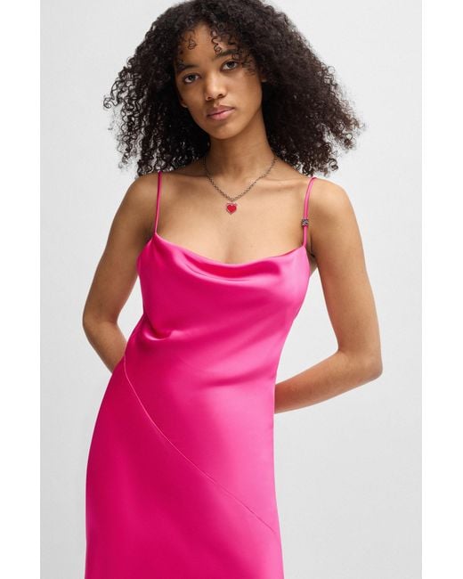 HUGO Pink Midikleid