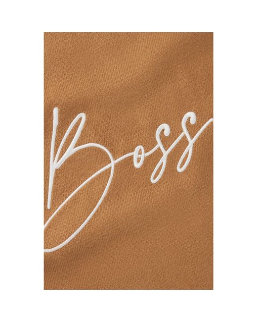 Boss White Equestrian Scarf With Embroidered Logo