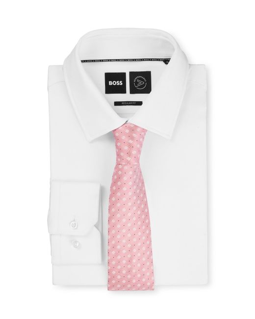 Cravate à motif jacquard à teneur en soie Boss pour homme en coloris Pink