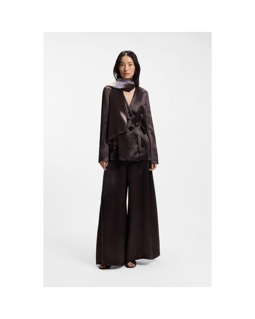 Boss Multicolor Chiffon Shawl With Logo Rivet