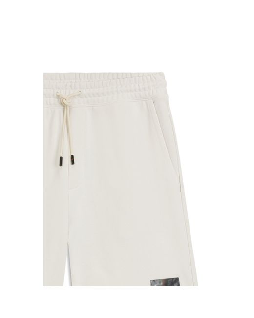 HUGO White Cotton-Terry Shorts With Tortoiseshell Logo for men