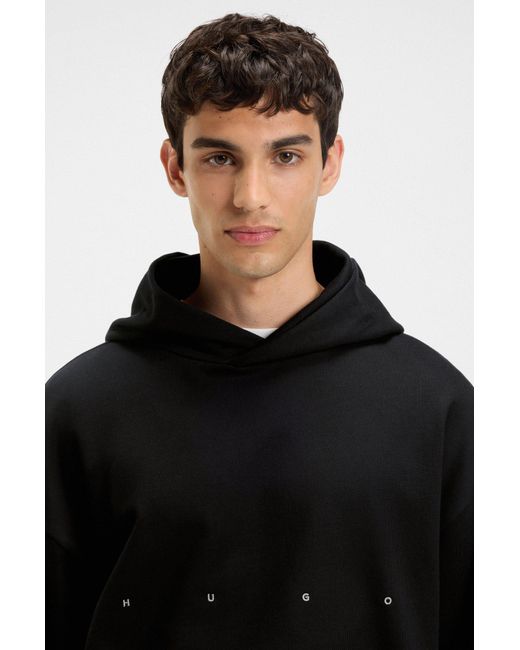 HUGO Oversized Hoodie Aus Baumwoll-Terry Mit Ballerina-Artwork in Black für Herren