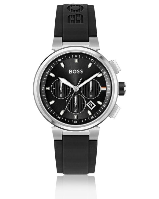 Boss Gents One Black Silicone Strap Watch for men