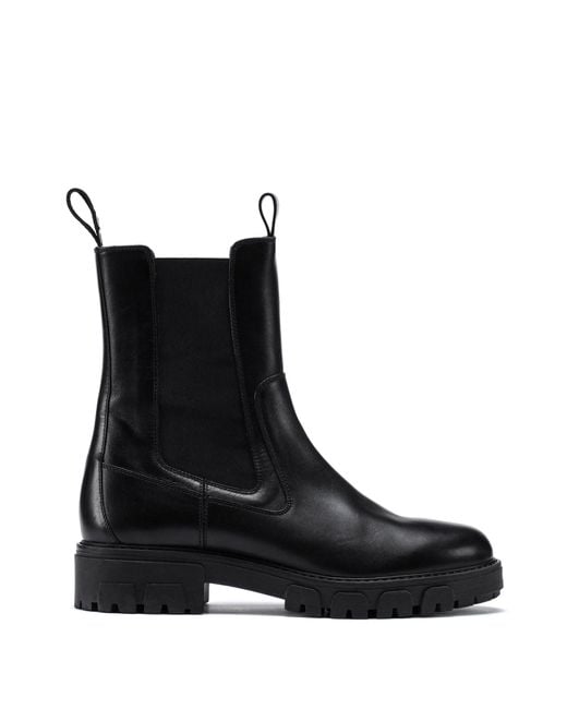 BOSS by HUGO BOSS Chelsea Boots In Italian Leather With Reverse-logo ...