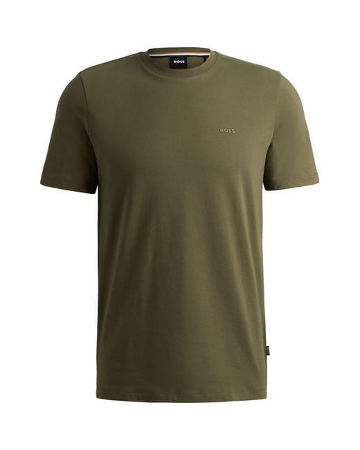 Boss Green Cotton-jersey T-shirt With Rubber-print Logo for men