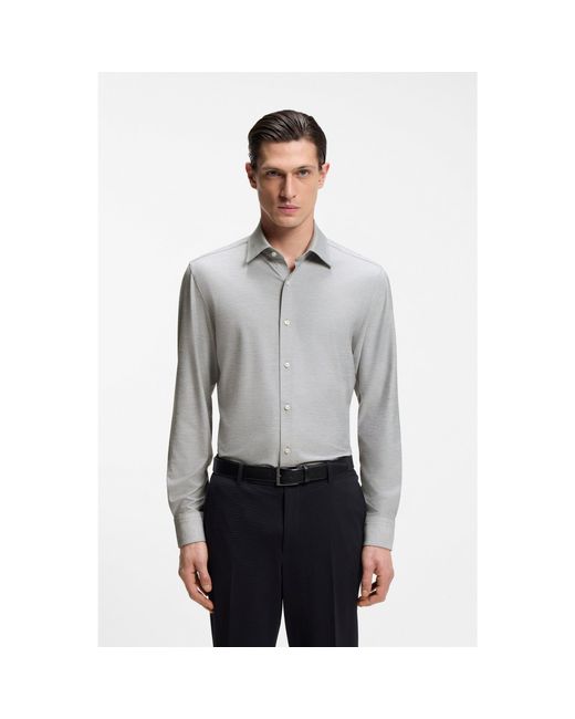 Boss Gray Slim-Fit Shirt for men