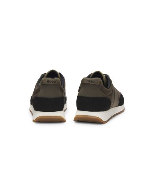 HUGO Green Retro-Inspired Trainers With Faux Suede for men