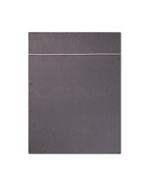 Boss Gray Fleece Throw With Signature-Stripe Appliqué