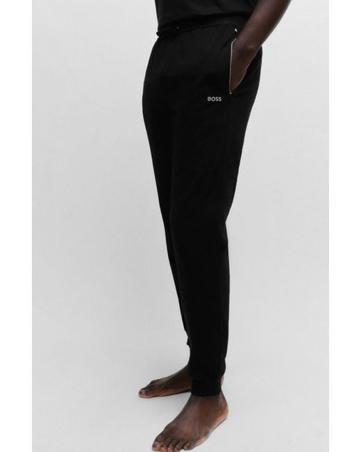 Boss Jogginghose aus Stretch-Baumwolle mit Logo-Detail in Black für Herren
