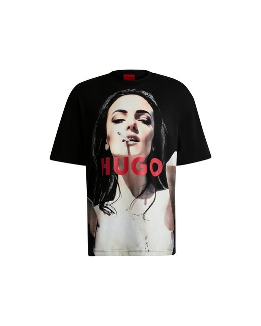 HUGO Black Oversized-Fit T-Shirt for men