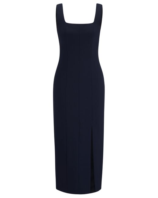 Boss Blue Business Dress With Seaming Details
