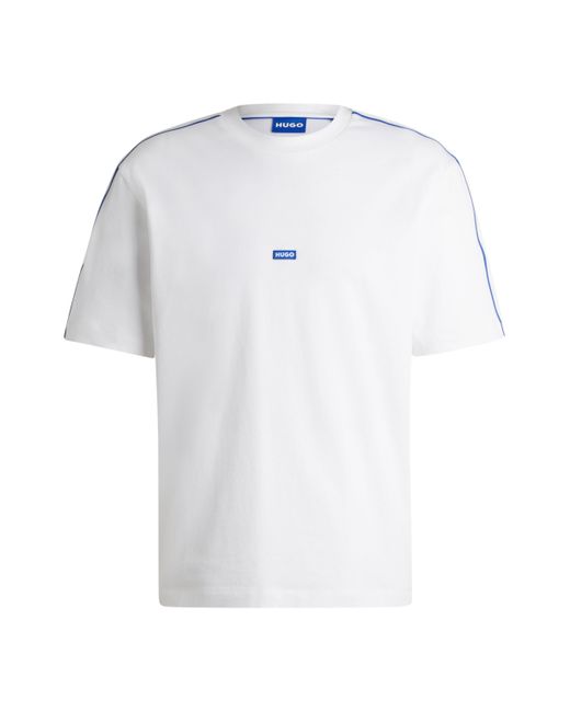 HUGO T-shirt Van Katoenen Jersey Met Banddecoraties in het White voor heren