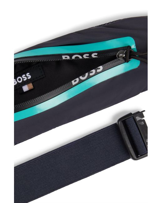 Boss Green Running Belt Bag With Logo Detail for men