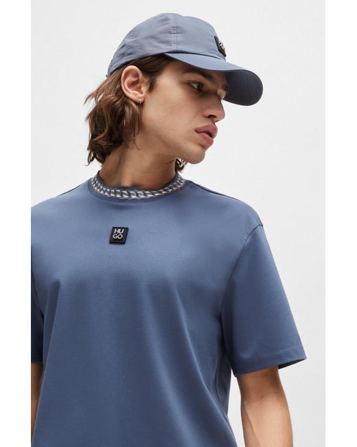 HUGO Gray Waterproof-nylon Cap With Stacked Logo Badge for men
