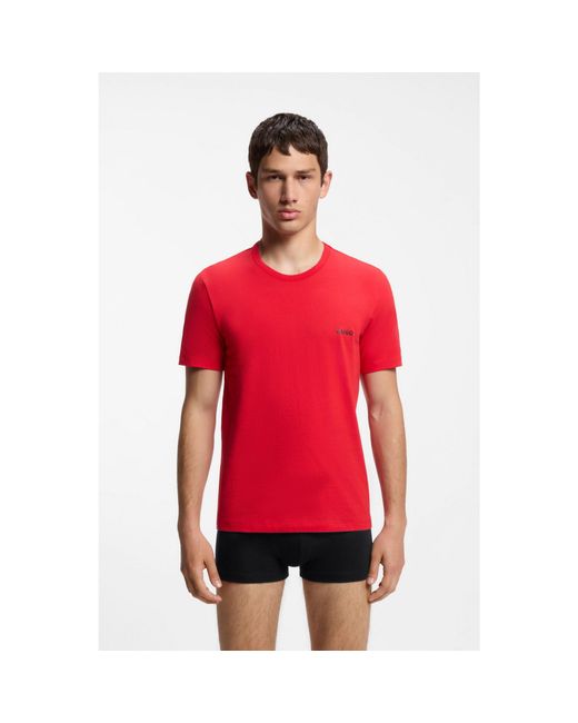 HUGO Red Three-Pack Of Logo-Print Underwear T-Shirts for men