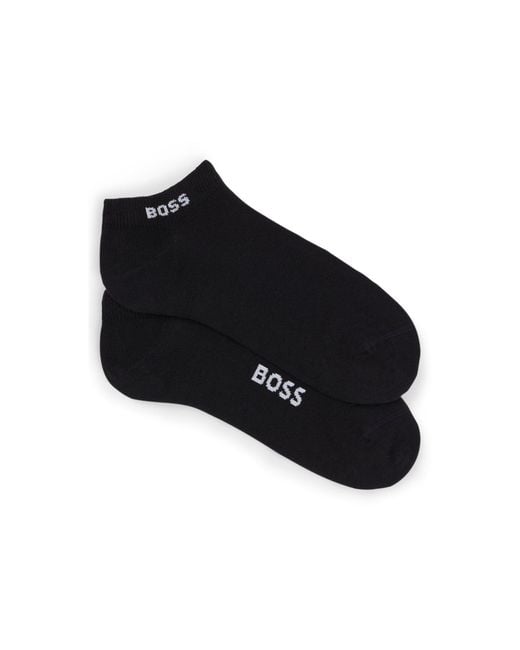 Boss Black Two-Pack Of Cotton-Blend Logo Ankle Socks