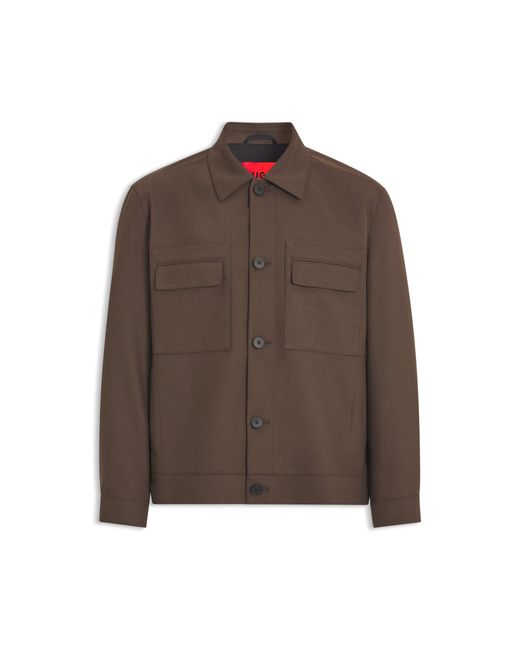 HUGO Brown Slim-Fit Suit Jacket for men