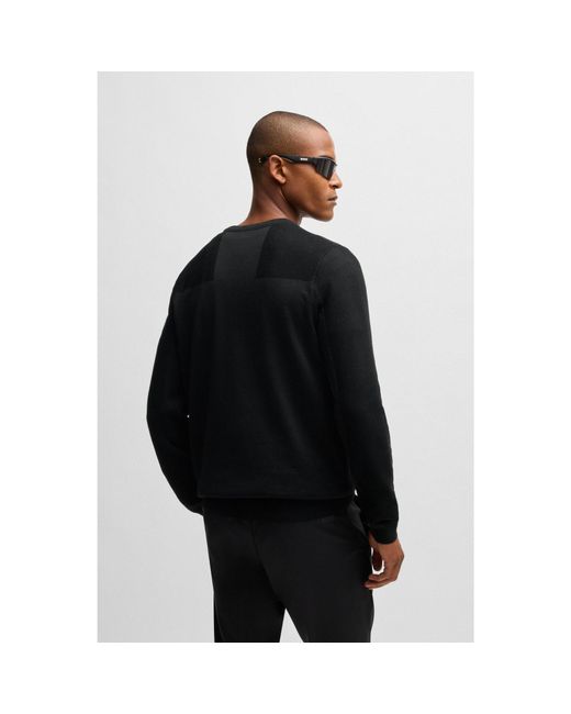 Boss Black Branded Crew-Neck Sweater for men