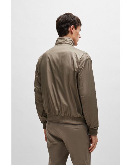 Boss Brown Reversible Blouson Jacket With Water-repellent Finish for men