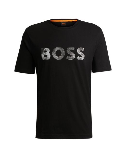 Boss T-Shirt aus Baumwoll-Jersey mit Logo-Print in Black für Herren