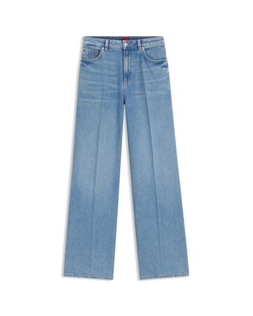 HUGO Blue Wide-Leg-Fit Jeans