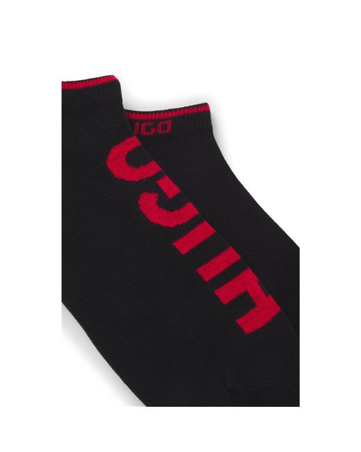 HUGO Black Two-pack Of Ankle Socks With Logos