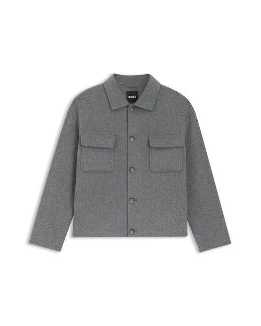 Boss Relaxed-Fit Jacke Aus Meliertem Woll-Mix in Gray für Herren