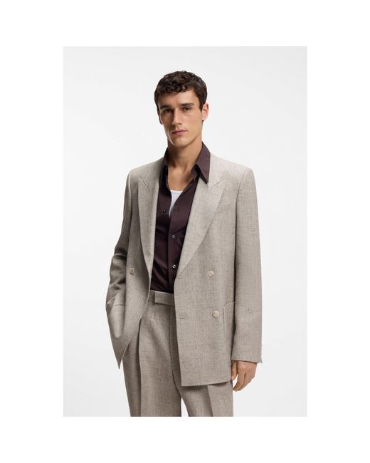Boss Brown Relaxed-Fit Suit Jacket for men