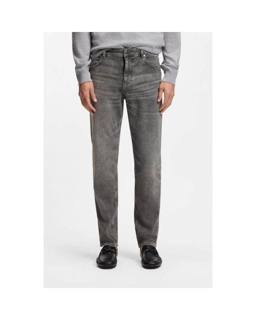 Boss Gray Maine Regular-Fit Jeans for men