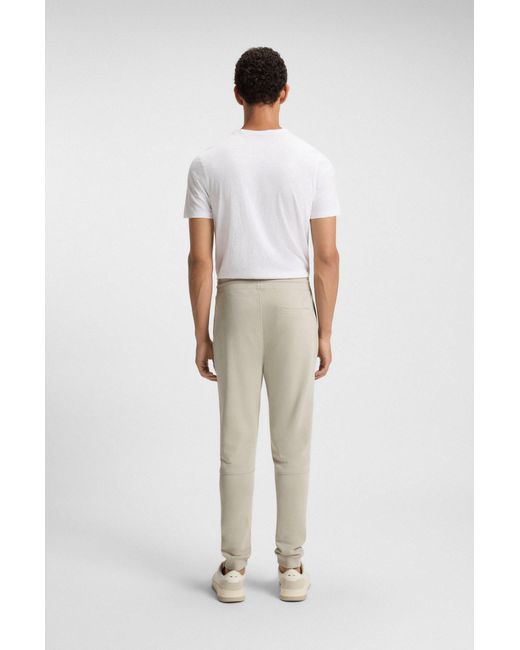 Boss Trainingsbroek Van Katoenen Badstof Met Logopatch in het Natural voor heren