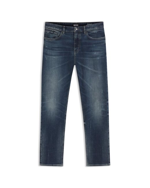 Boss Blue Straight-Fit Jeans for men