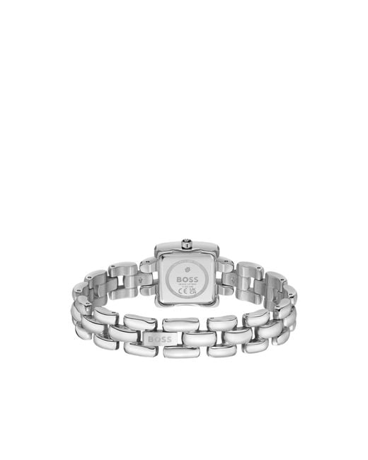 Boss Metallic Square Stainless-Steel Watch With Sculptural Bracelet