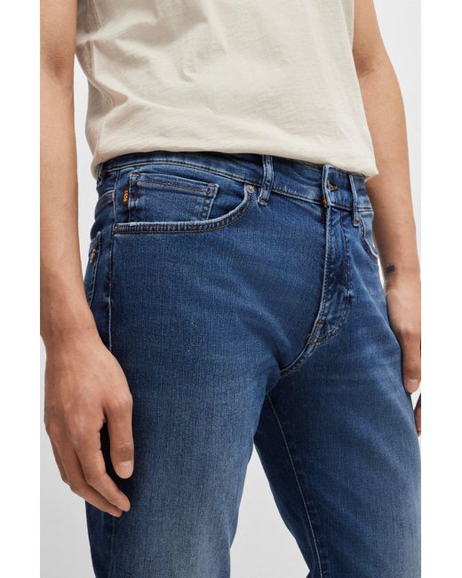 Boss Regular-fit Jeans In Blue Soft-motion Denim for men