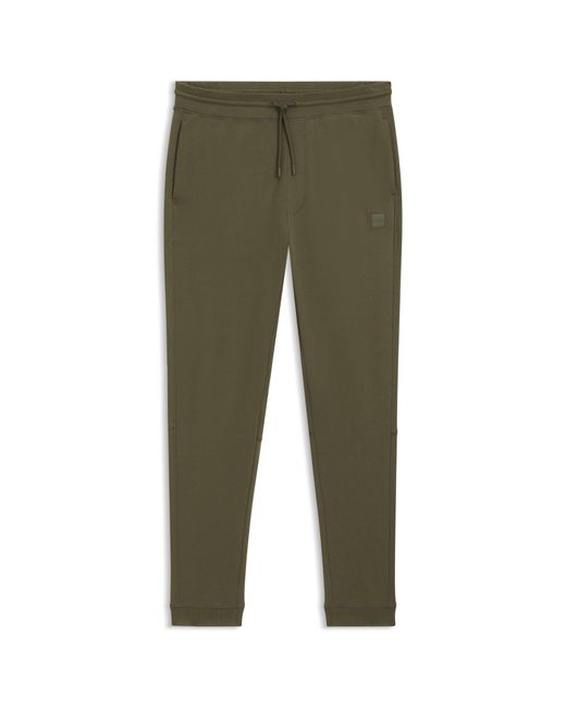 Boss Green Cotton-Terry Tracksuit Bottoms With Logo Patch for men