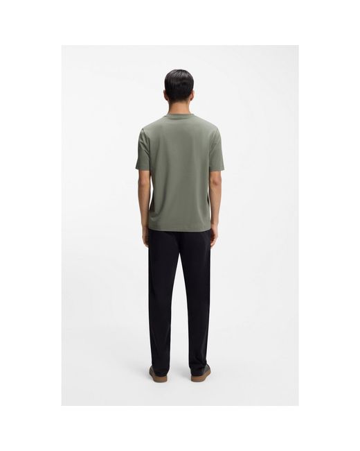 Boss Gray Relaxed-Fit T-Shirt With A Layered Logo Print for men