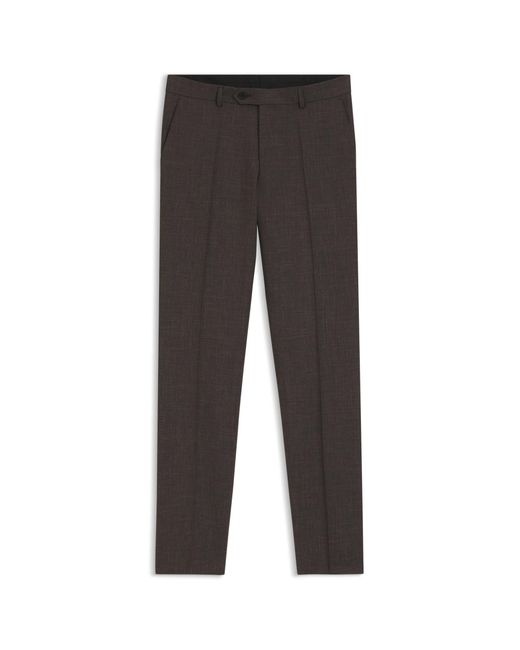Boss Gray By Beckham Wool-Blend Slim-Fit Suit Trousers for men