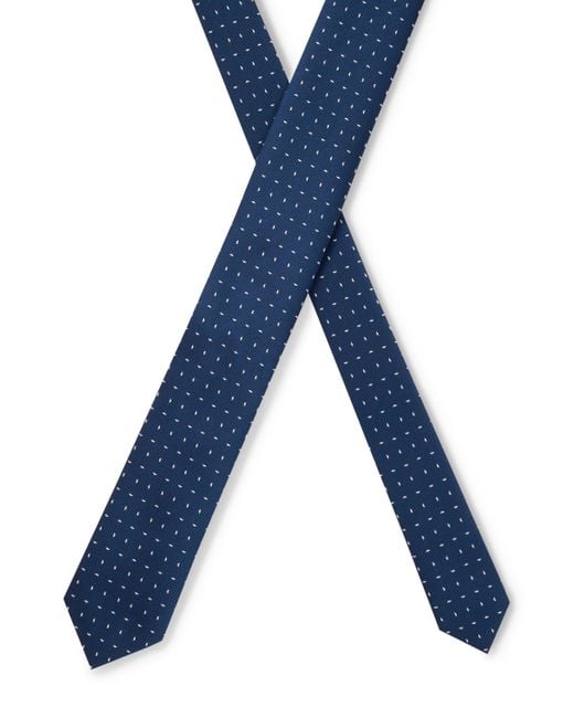 Boss In Italien gefertigte Krawatte mit Muster und Reise-Pouch in Blue für Herren