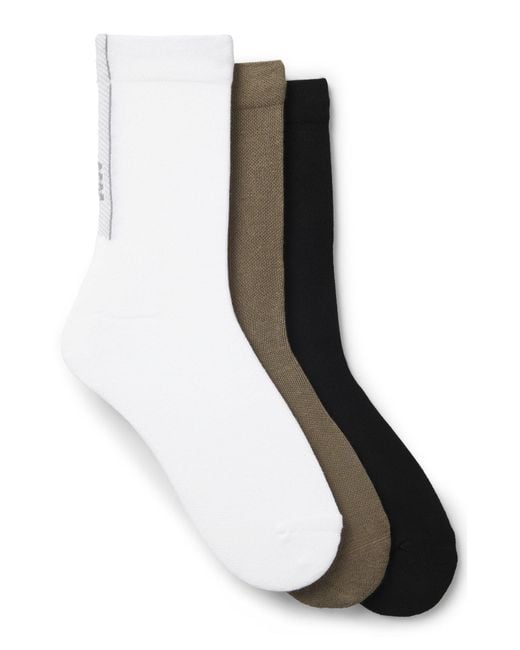 Boss Set Van Drie Paar Sokken Met Gestructureerde Bies in het Black voor heren