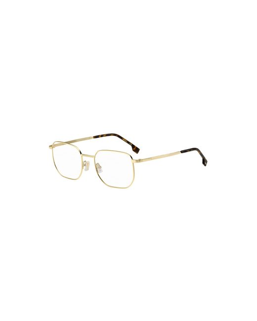Boss Metallic Tone Optical Frames With Havana End Tips for men